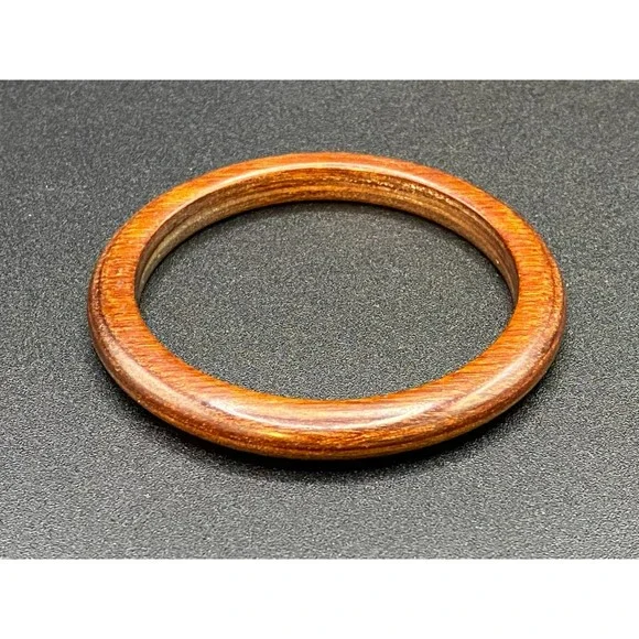 Vintage Smooth Wood Bangle Bracelet #2 - Picture 1 of 3